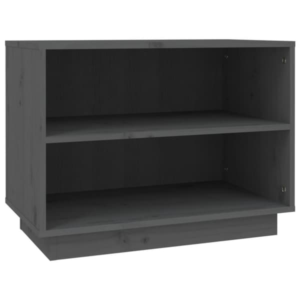 vidaXL Skohylle grå 60x34x45 cm heltre furu
