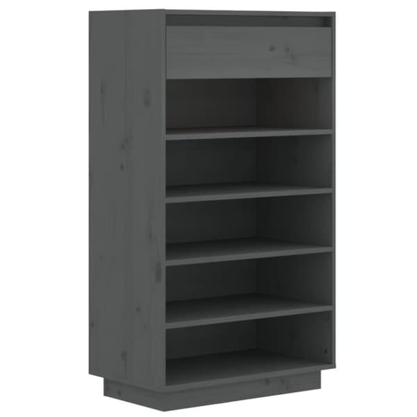vidaXL Kenkäkaappi harmaa 60x34x105 cm täysi mänty