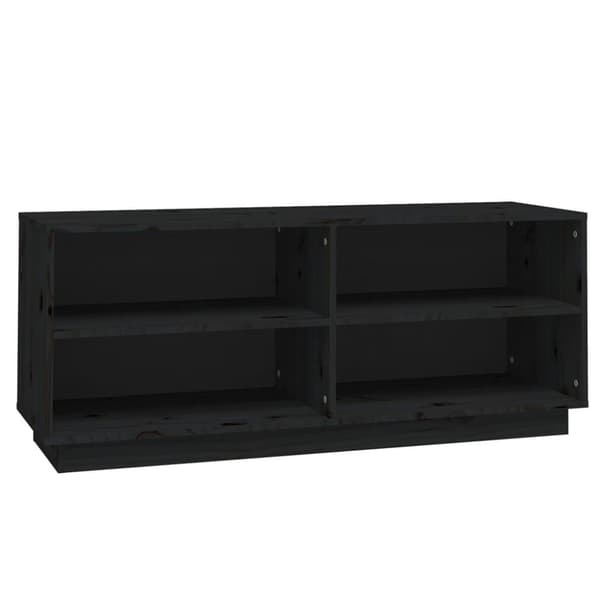 vidaXL skoreol 110x34x45 cm massivt fyrretræ sort