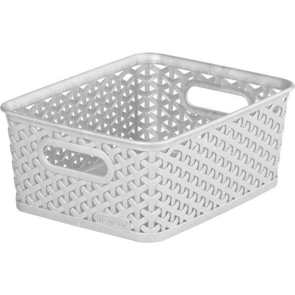 Curver Rattan Basket Grey 10cm x 25.5cm x 19.5cm