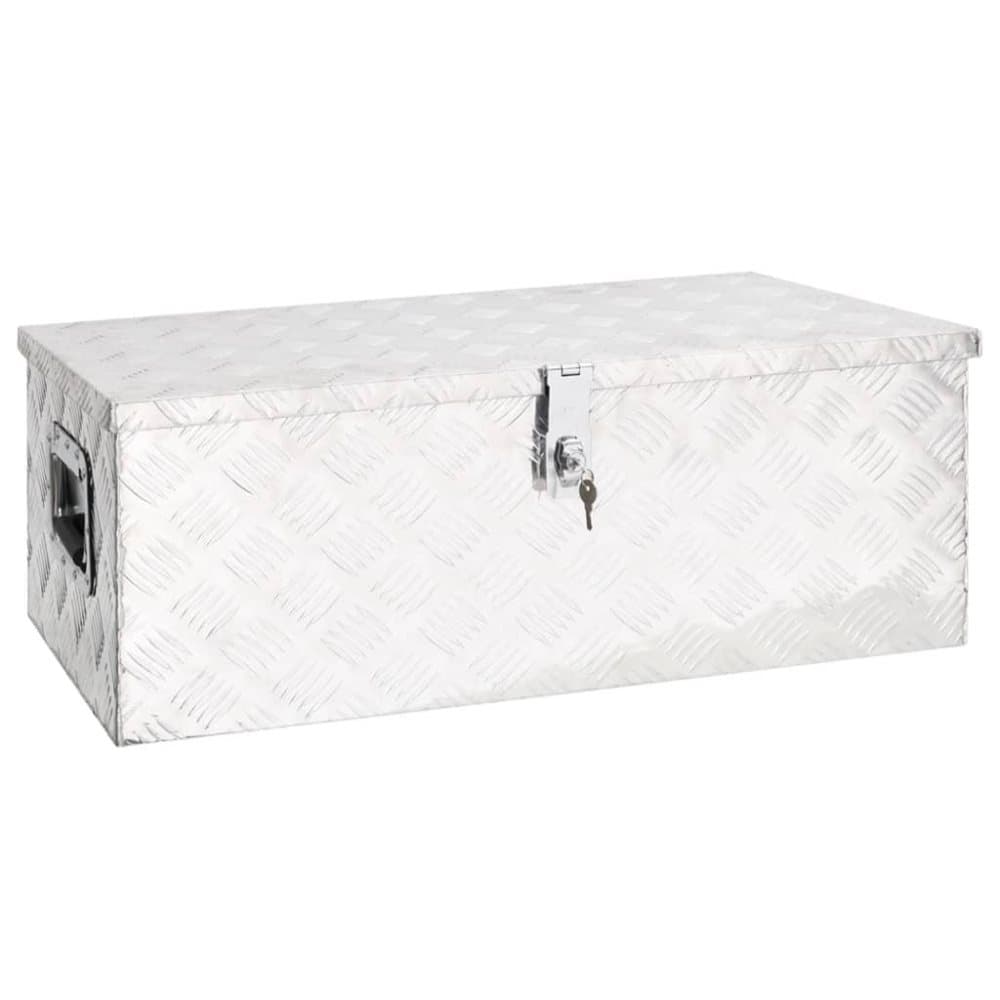 vidaXL Förvaringslåda silver 80x39x30 cm aluminium