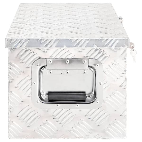 vidaXL Förvaringslåda silver 70x31x27 cm aluminium