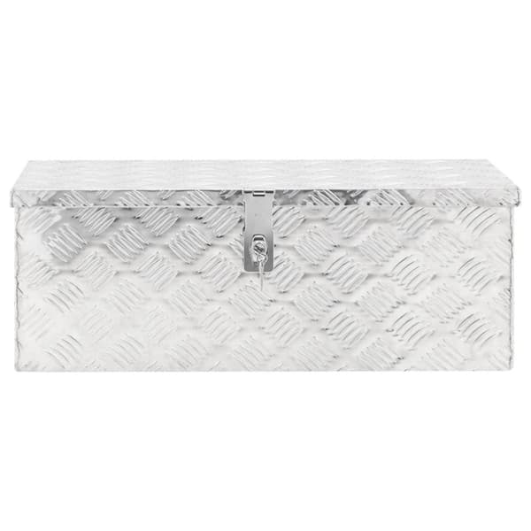vidaXL Förvaringslåda silver 70x31x27 cm aluminium