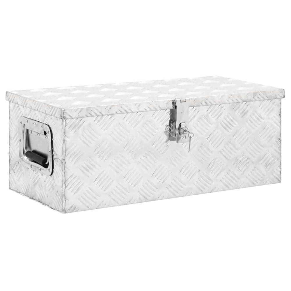 vidaXL Förvaringslåda silver 70x31x27 cm aluminium