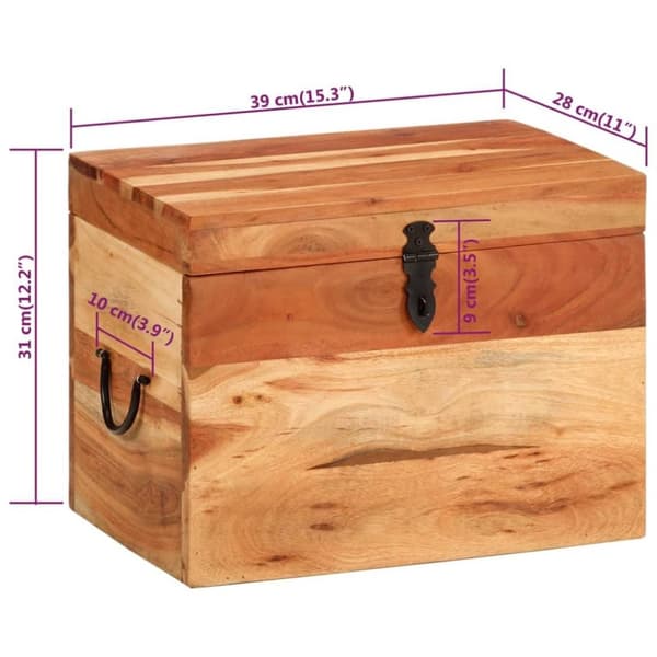 vidaXL Förvaringslåda 39x28x31 cm massivt akaciaträ