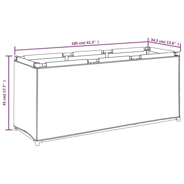 vidaXL Förvaringslåda svart 105x34,5x45 cm tyg