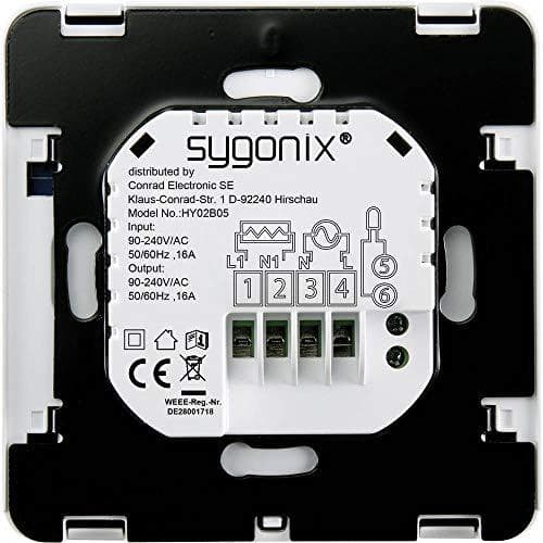 Sygonix infälld rumstermostat veckoprogram 5 till 35 °C