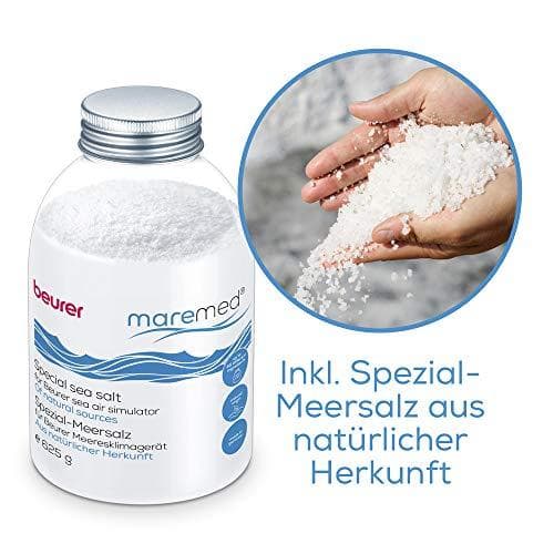 Beurer maremed MK 500 meriilmastointilaite, ilman kostutus ja ilmanpuhdistus luontoa vastaavaan meriilmastoon, mineralisointi merisuolalla, suodattaa