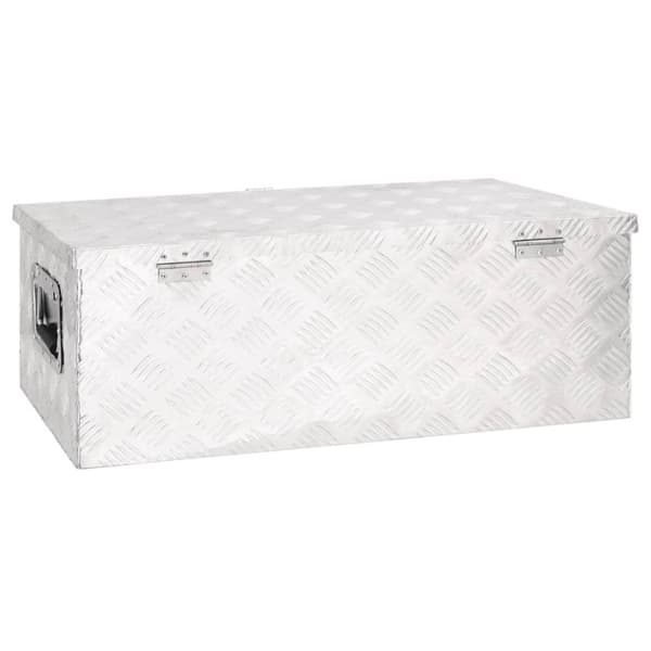 vidaXL Säilytyslaatikko hopea 80x39x30 cm alumiini