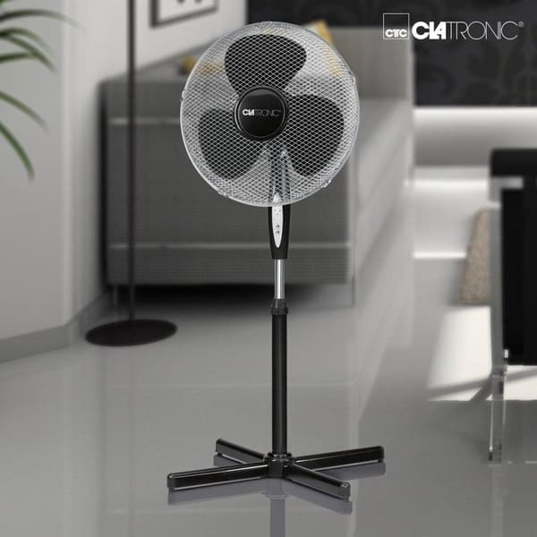 Clatronic VL 3741 S jalkatuuletin musta kaukosäätimellä