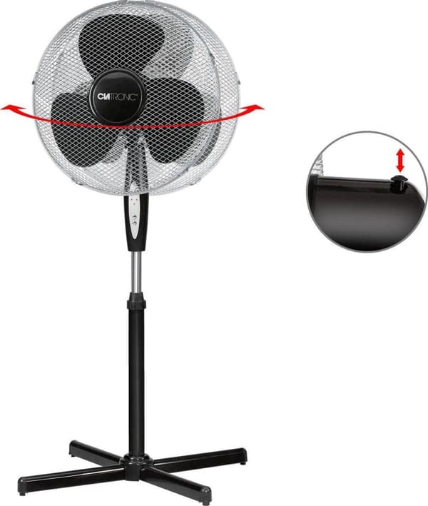 Clatronic VL 3741 S jalkatuuletin musta kaukosäätimellä