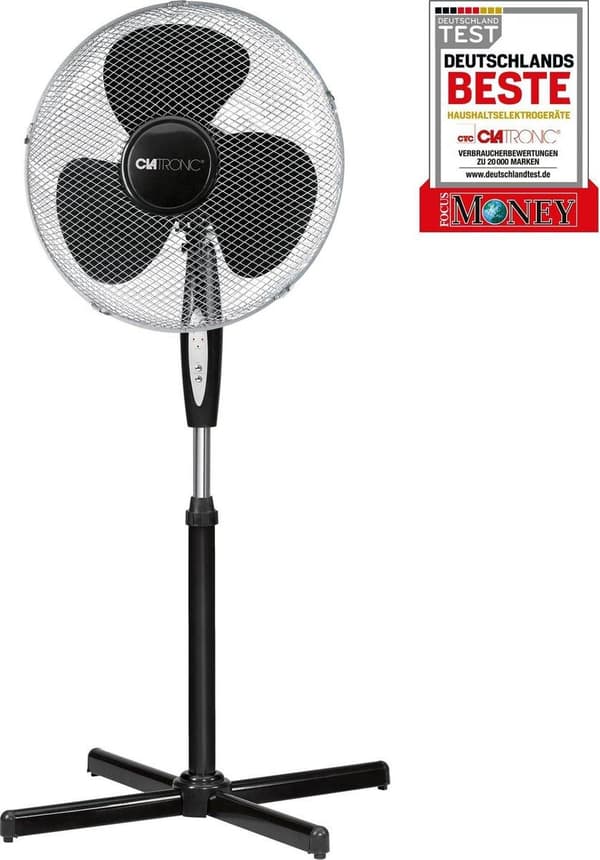 Clatronic VL 3741 S jalkatuuletin musta kaukosäätimellä