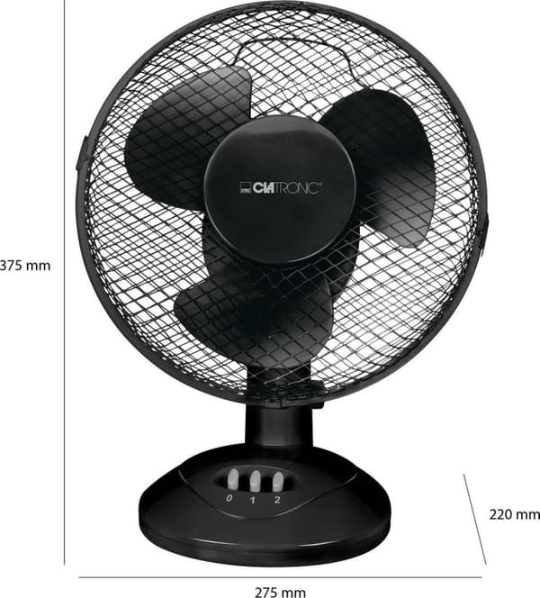 Clatronic VL 3601 tuuletin 23cm musta