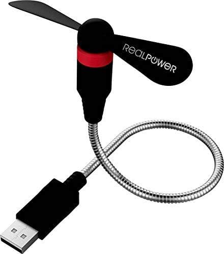 RealPower USB mini blæser sort (USB blæser fleksibel)