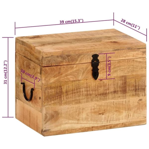 vidaXL opbevaringskasse 39x28x31 cm massivt mangotræ