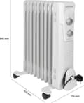 Miniatyrbillede 6 af 11: Clatronic RA 3736 oliefyr indendørs hvid 2000 W (263907)