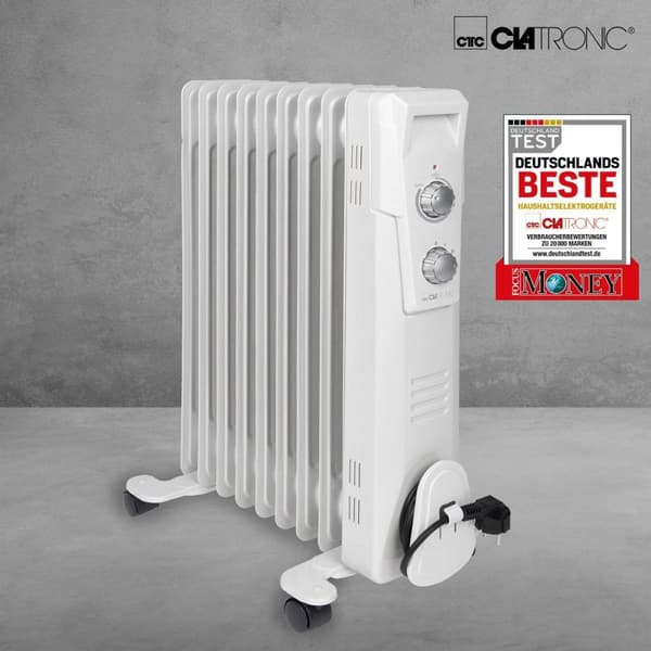 Clatronic RA 3736 oliefyr indendørs hvid 2000 W (263907)