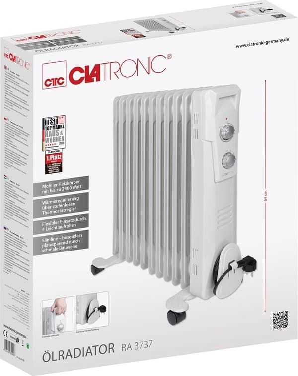 Clatronic RA 3737 inomhus vit 2300 W oljevärmare (263908)