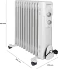 Miniatyrbild 2 av 9: Clatronic RA 3737 inomhus vit 2300 W oljevärmare (263908)