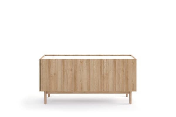 3xEliving Lav kommode Bohemianova 144 cm lang med egefiner og marmorplade - et elegant og stilfuldt møbel