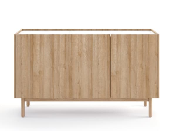 3xEliving Høj kommode Bohemianova 144 cm lang med egefiner og marmorplade - et elegant og stilfuldt møbel