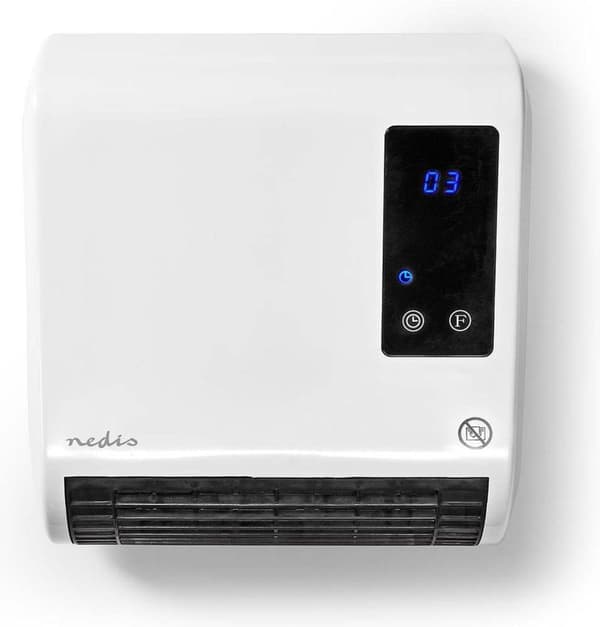 Nedis HTBA20WT keraaminen tuuletinlämmitin HTBA20WT 20 m² valkoinen, harmaa (HTBA20WT)