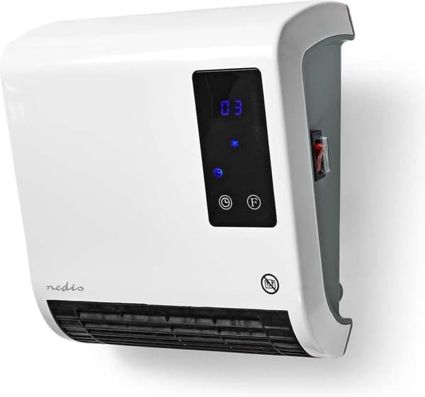 Nedis HTBA20WT keraaminen tuuletinlämmitin HTBA20WT 20 m² valkoinen, harmaa (HTBA20WT) Valkoinen