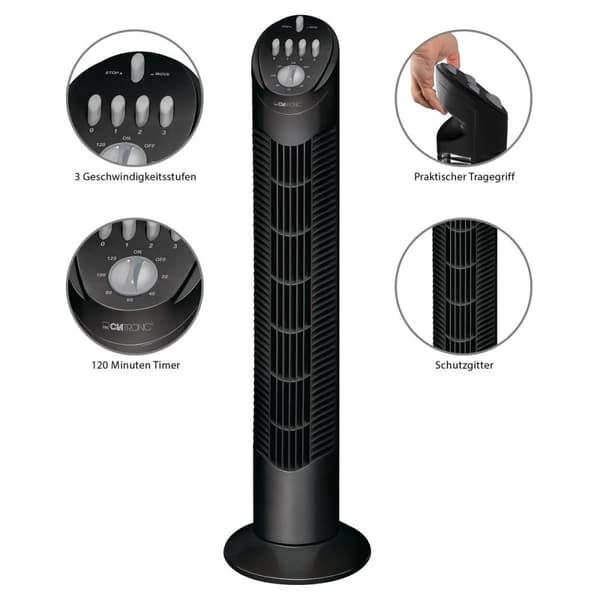 Clatronic T-VL 3546 porttituuletin - musta