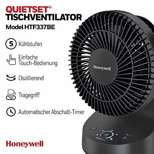 Honeywell HTF337BE sort QuietSet 5 bordventilator (HTF337BE4)