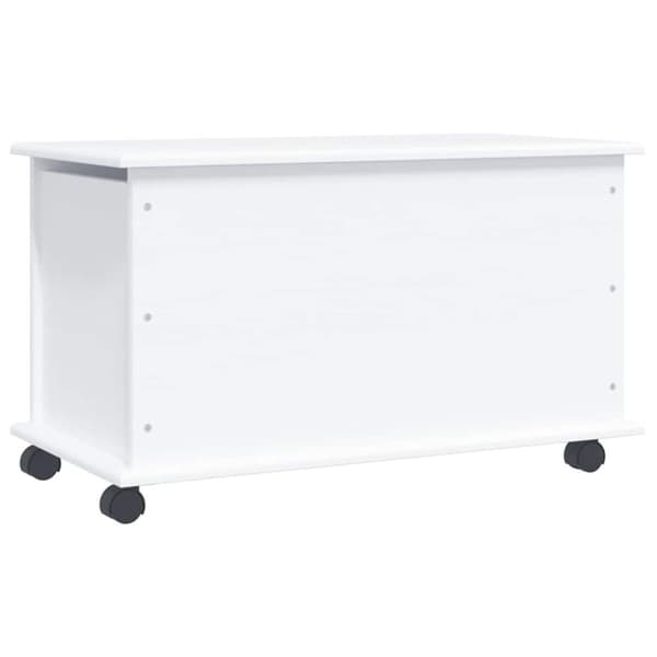 vidaXL Oppbevaringskiste med hjul ALTA hvit 73x39,5x43 cm heltre furu