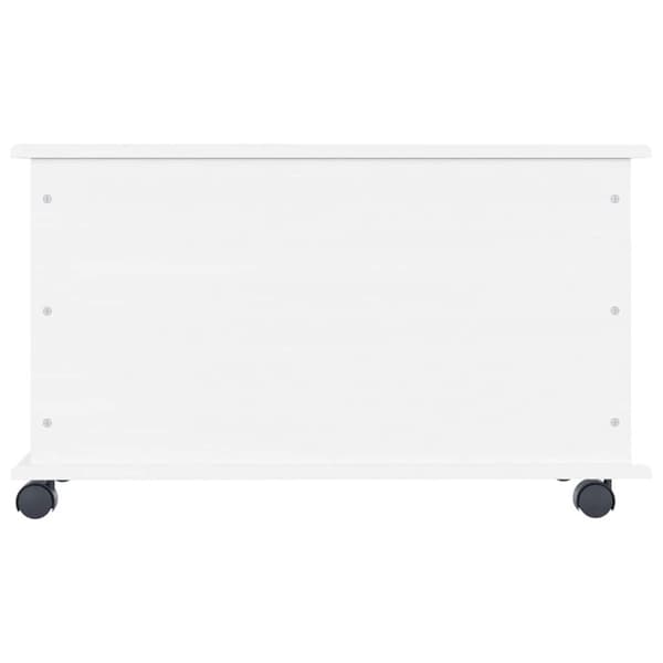 vidaXL opbevaringskasse med hjul ALTA 73x39,5x43 cm massivt træ hvid