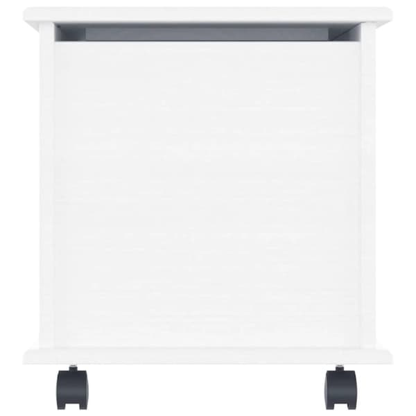 vidaXL opbevaringskasse med hjul ALTA 73x39,5x43 cm massivt træ hvid
