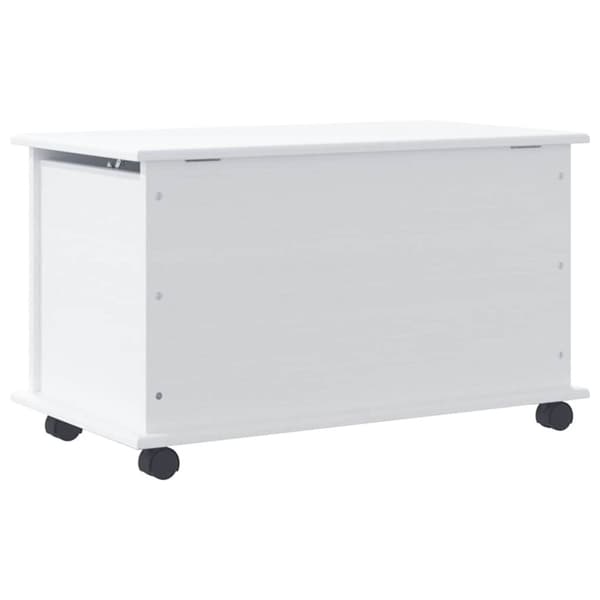 vidaXL opbevaringskasse med hjul ALTA 73x39,5x43 cm massivt træ hvid