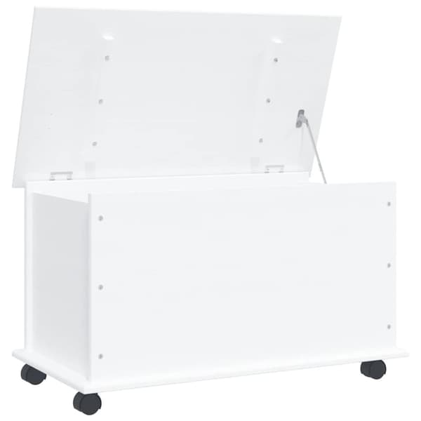 vidaXL opbevaringskasse med hjul ALTA 73x39,5x43 cm massivt træ hvid