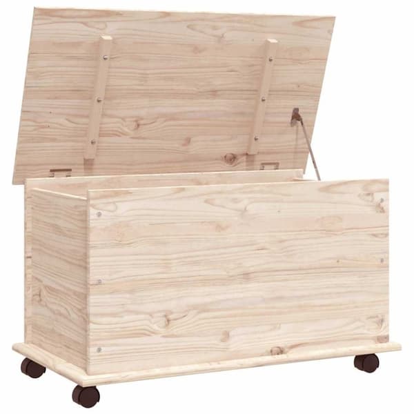 vidaXL Oppbevaringskiste med hjul ALTA 73x39,5x43 cm heltre furu