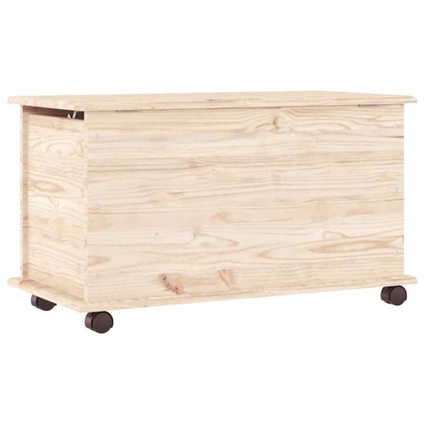 vidaXL Oppbevaringskiste med hjul ALTA 73x39,5x43 cm heltre furu