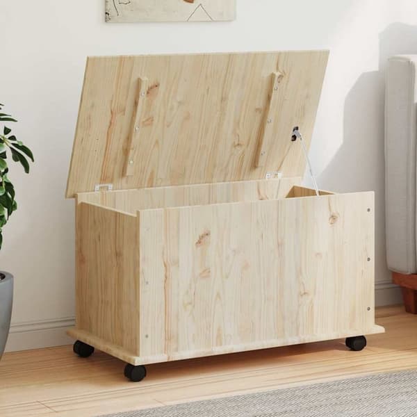 vidaXL Oppbevaringskiste med hjul ALTA 73x39,5x43 cm heltre furu
