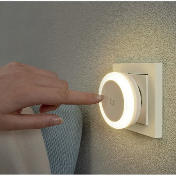 Hama LED-natlys Touch Switch til stikkontakt, touch-knap, varmt lys (00223495)