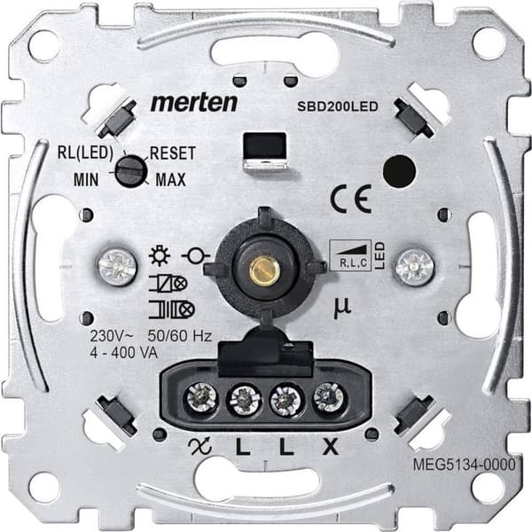 Merten MEG5134-0000 Dimmer (inbyggd) Lämplig för lampor: Glödlampa, Halogenlampa, LED-lampa Aluminium