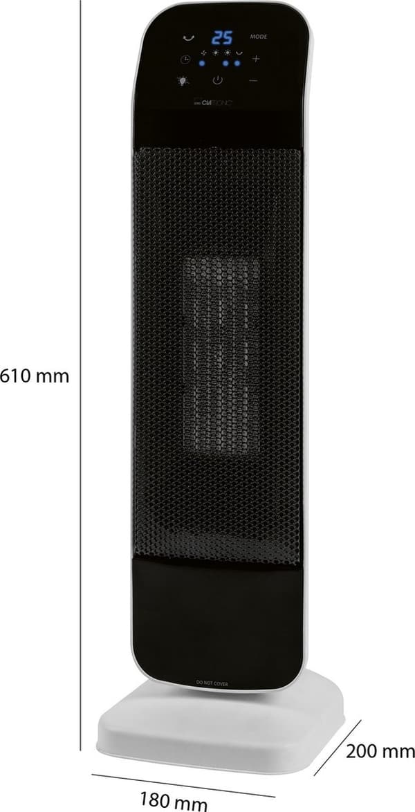 Clatronic HL 3763 - Keramisk varmelegeme - 2000 W - Digital temperaturindstilling (15-35 °C)