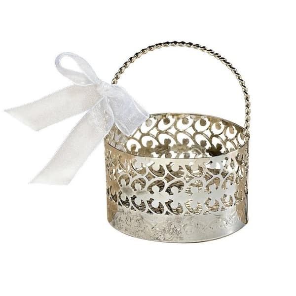 Amscan Decorative Basket Silver/White One Size