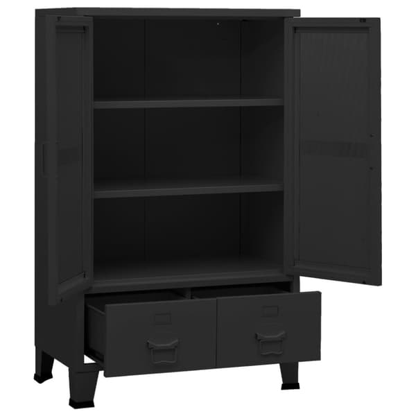 industrielt opbevaringsskab 70x40x115 cm stål sort
