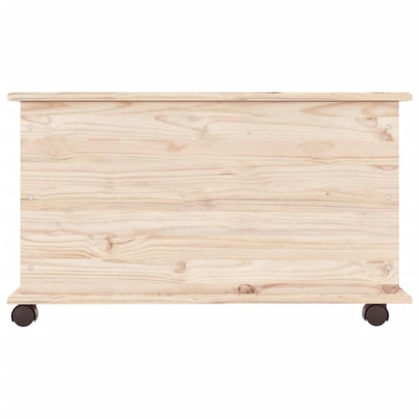 opbevaringskasse med hjul ALTA 73x39,5x44 cm massivt fyrretræ