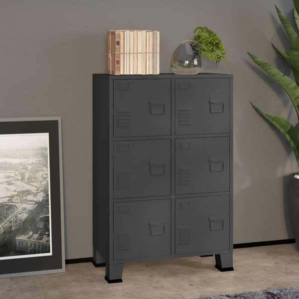 industrielt opbevaringsskab 75x40x115 cm metal antracitgrå