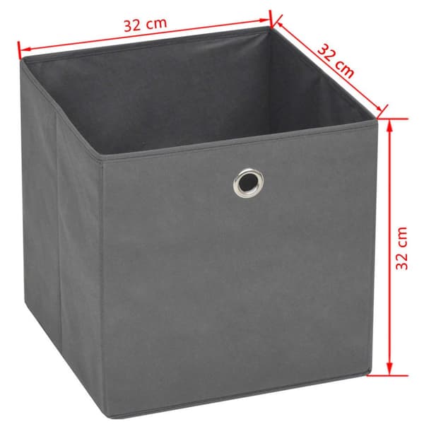 opbevaringskasser 4 stk. 32x32x32 cm ikke-vævet stof grey