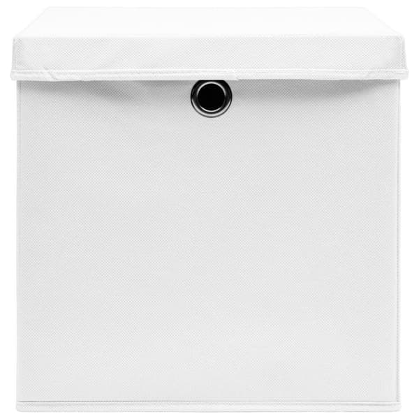 Förvaringslådor med lock 10 st 28x28x28 cm vit