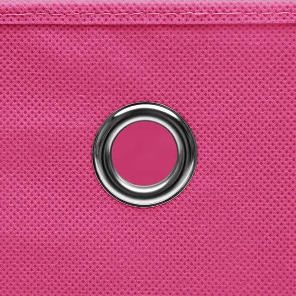 Förvaringslådor med lock 10 st rosa 32x32x32 cm tyg