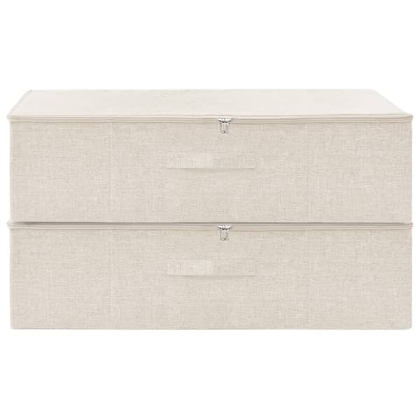opbevaringskasser 2 stk. 70x40x18 cm stof cremefarvet