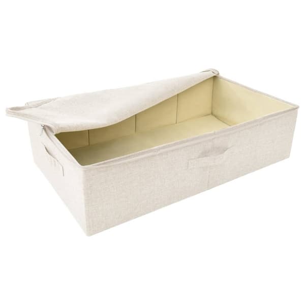 opbevaringskasser 2 stk. 70x40x18 cm stof cremefarvet