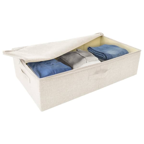 opbevaringskasser 2 stk. 70x40x18 cm stof cremefarvet